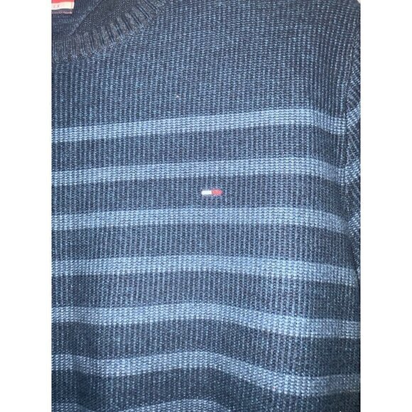 Men’s Tommy Hilfiger Striped Blue Pullover Sweater Size Large - Picture 3 of 8
